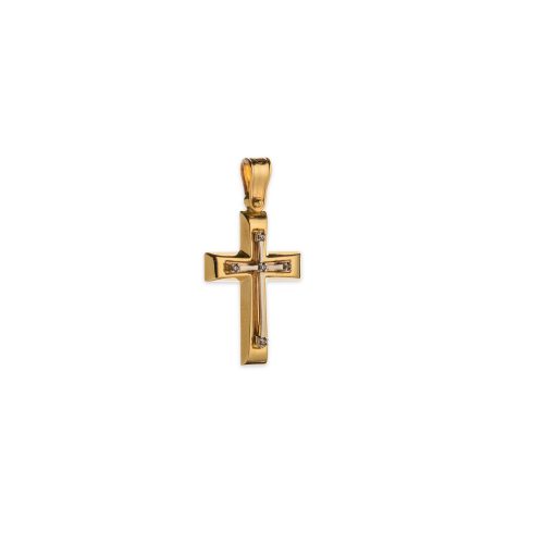 Χρυσός σταυρός Κ14-1004-κοσμήματα μαμόγλου αθήνα