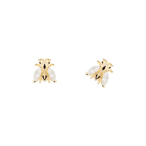 Ασημένια επιχρυσωμένα σκουλαρίκια buzz gold-b-κοσμήματα Μαμόγλου Αθήνα