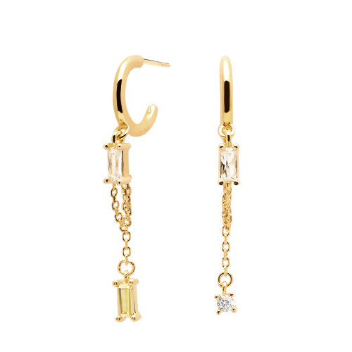 Ασημένια επιχρυσωμένα σκουλαρίκια salma gold-b-κοσμήματα Μαμόγλου Αθήνα
