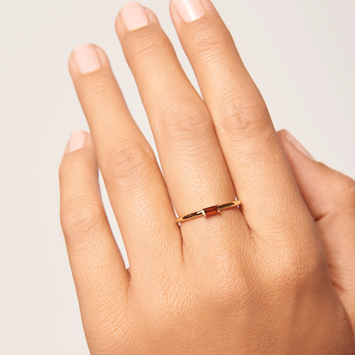 Ασημένιο επιχρυσωμένο δαχτυλίδι cherry amani ring -b-κοσμήματα Μαμόγλου