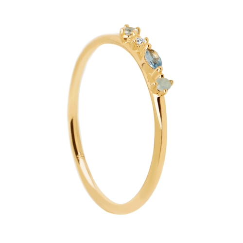 Ασημένιο επιχρυσωμένο δαχτυλίδι midnight blue ring -a-κοσμήματα Μαμόγλου