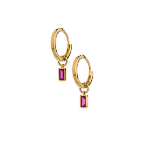 Χρυσά κρικάκια Κ9 με ροζ ζιργκόν-5-κοσμήματα μαμόγλου Αθήνα