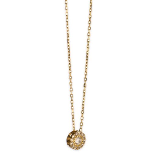 Χρυσό κολιέ στρογγυλή ροζέτα Κ14-501-κοσμήματα μαμόγλου Αθήνα