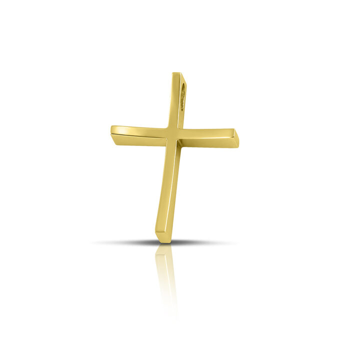 Χρυσός σταυρός Κ14 με κούρμπα μεγάλος-κοσμήματα μαμόγλου αθήνα