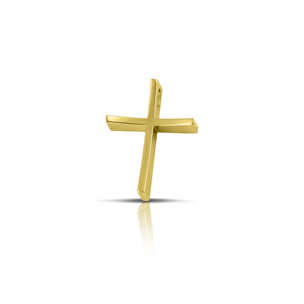 Χρυσός σταυρός Κ14 με κούρμπα μικρός-κοσμήματα μαμόγλου αθήνα