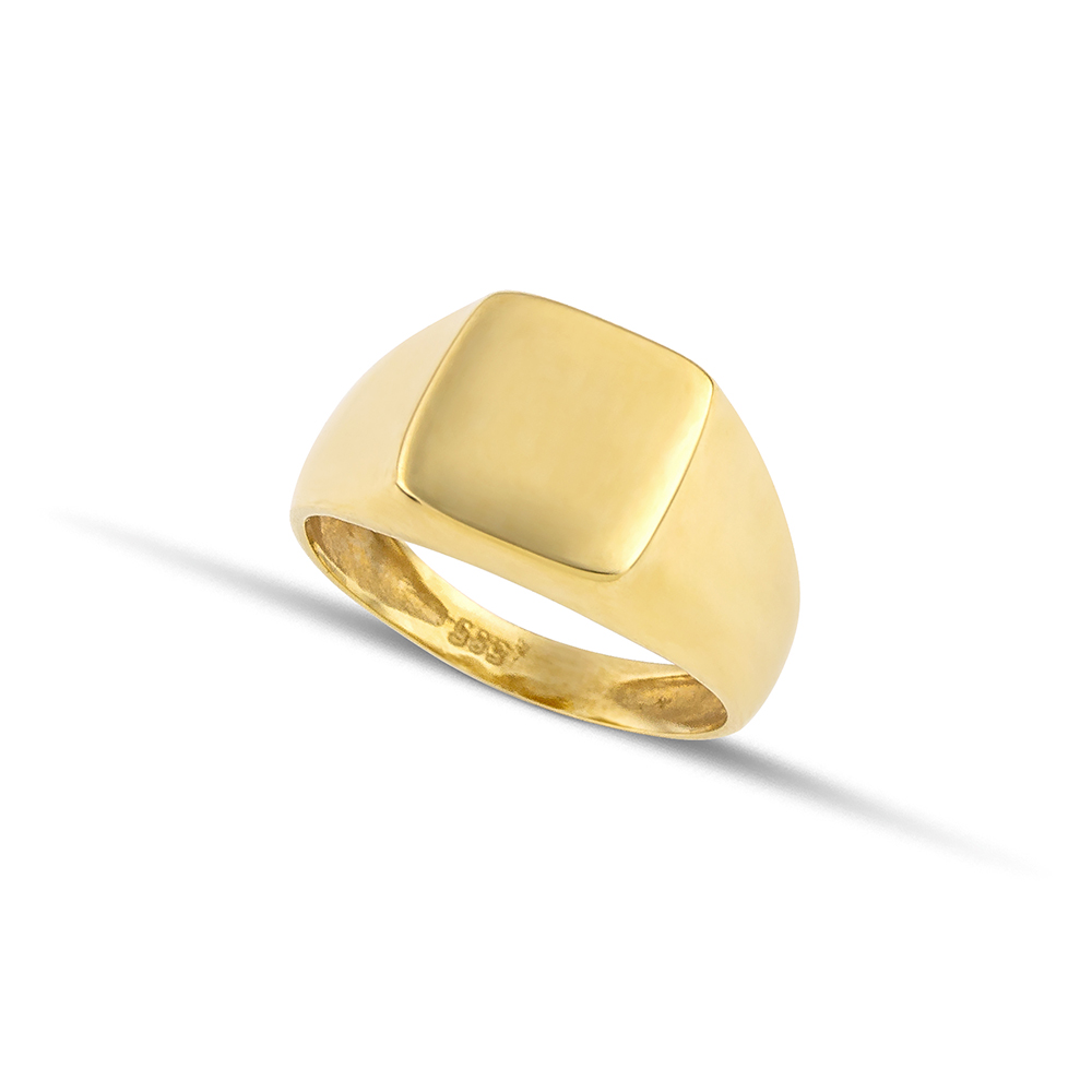 Χρυσό δαχτυλίδι σεβαλιέ τετράγωνο Κ14-01-κοσμήματα μαμόγλου Αθήνα