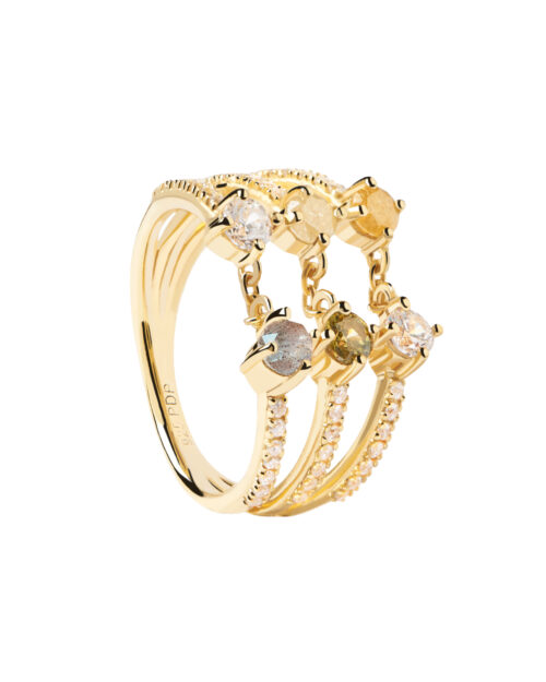 Ασημένιο επιχρυσωμένο δαχτυλίδι 925° juno ring-Pd Paola-κοσμήματα μαμόγλου