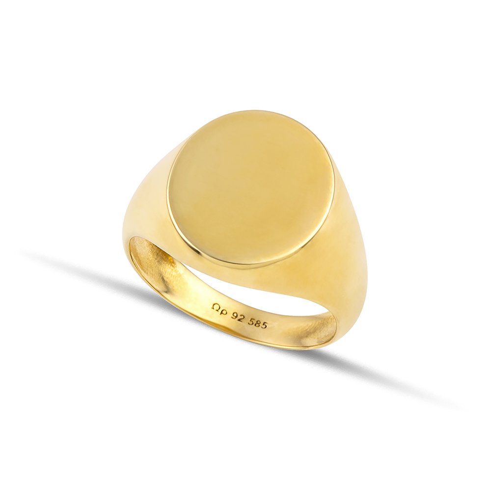 Χρυσό δαχτυλίδι σεβαλιέ μεγάλο Κ14-01-κοσμήματα μαμόγλου Αθήνα