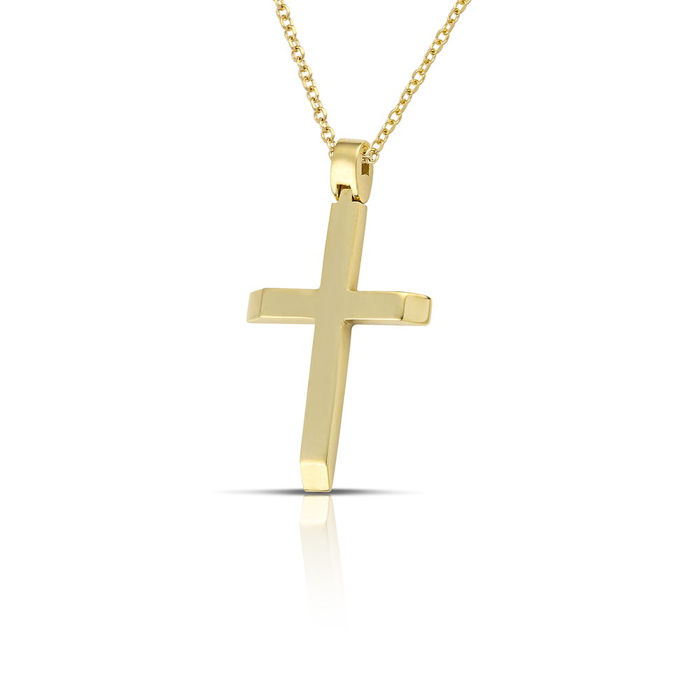 Χρυσός σταυρός Κ14-012-κοσμήματα μαμόγλου Αθήνα