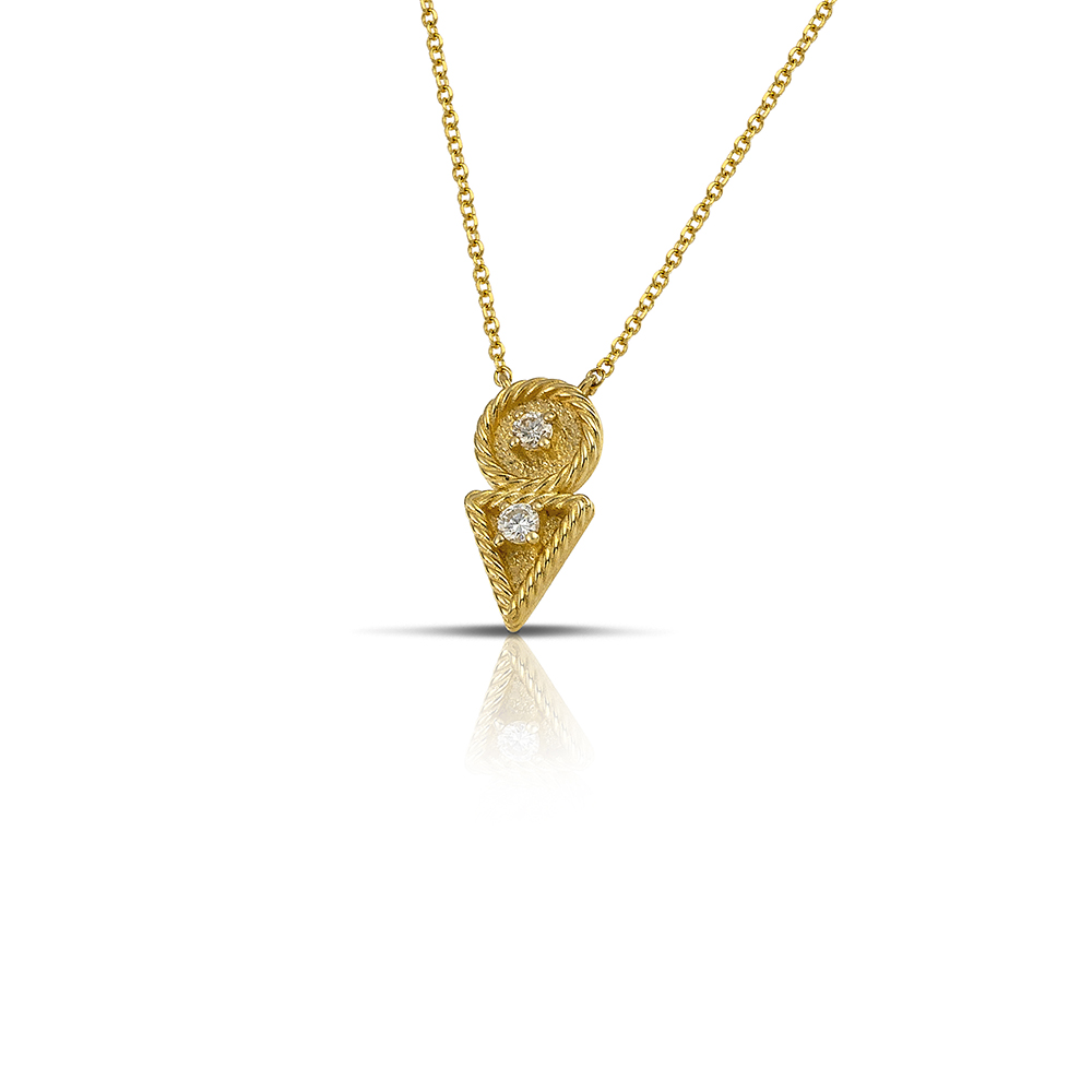 Χρυσό κολιέ με διαμάντια Κ14-95-κοσμήματα μαμόγλου Αθήνα