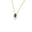 Χρυσό κολιέ με πέτρα london blue Κ14-95-κοσμήματα μαμόγλου Αθήνα