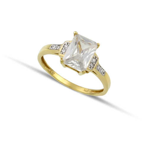 Χρυσό μονόπετρο δαχτυλίδι με ζιργκόν Κ14-091-κοσμήματα μαμόγλου Αθήνα