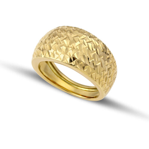 Χρυσό δαχτυλίδι διαμανταρισμένο φαρδύ Κ14-99-κοσμήματα μαμόγλου Αθήνα