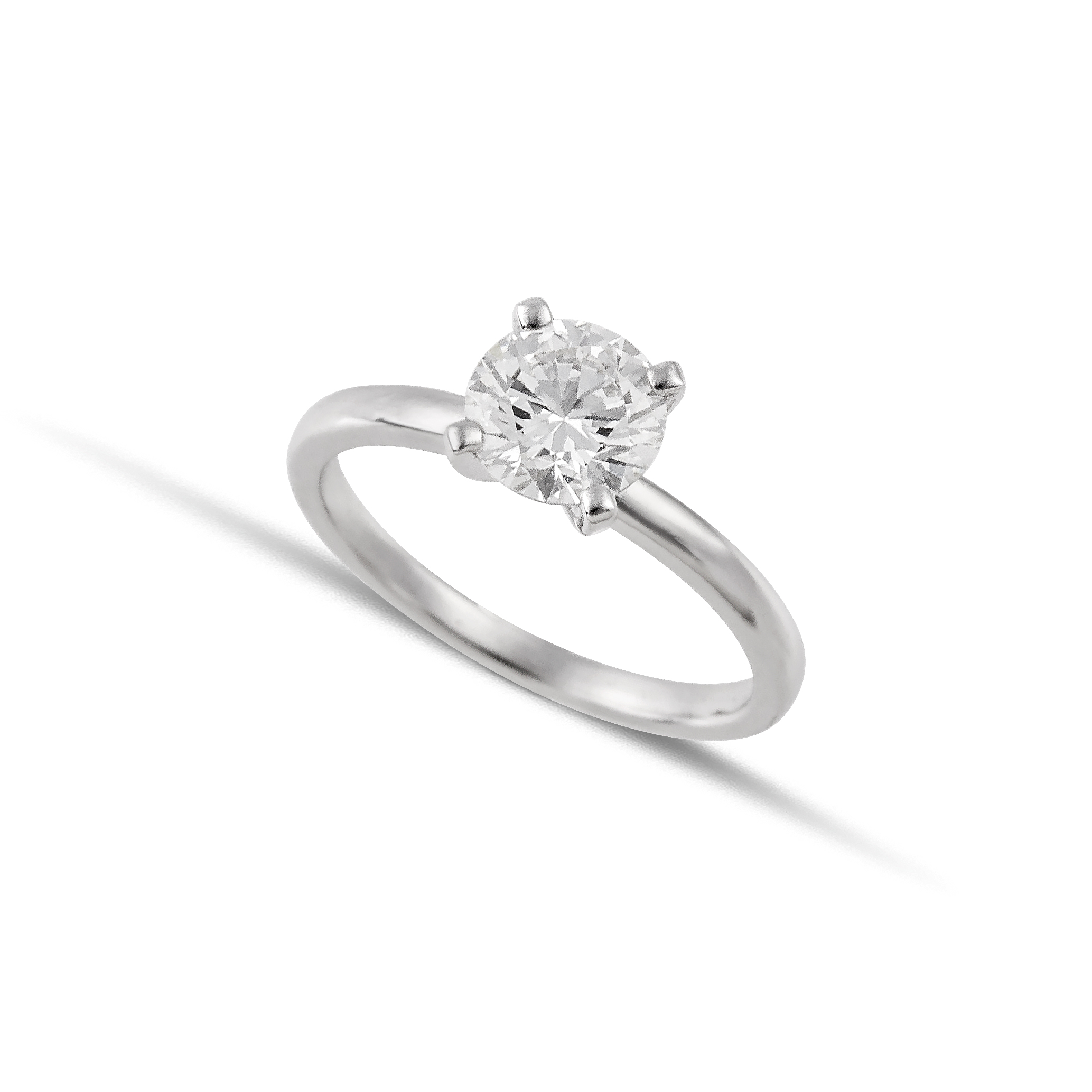 Λευκόχρυσο μονόπετρο Κ18 με lab grown διαμάντι 1,35ct.